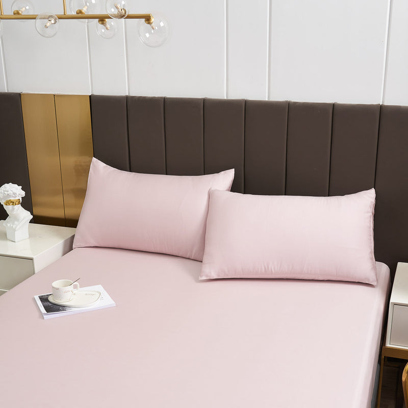 Powder Pink Solid Color TENCEL™ Lyocell Pillow Sham Set