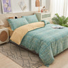 Rhina Pattern Cotton Fitted Sheet Duvet Cover Set