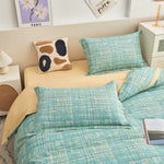 Rhina Pattern Cotton Fitted Sheet Duvet Cover Set