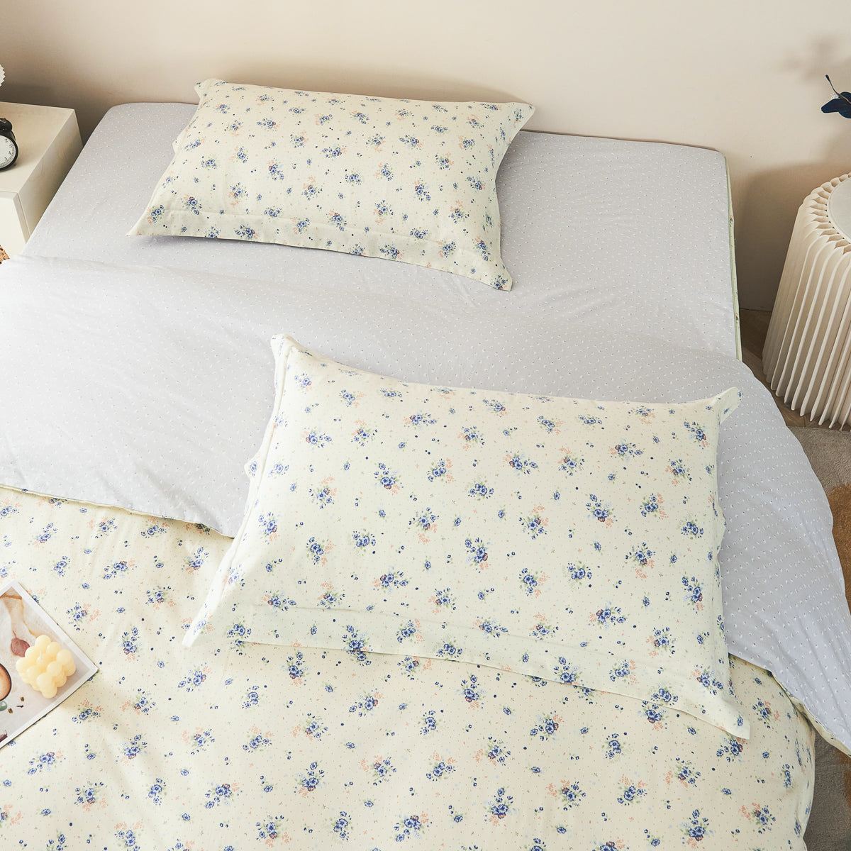 Rue Floral Cotton Bedskirt Duvet Cover Set