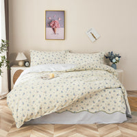 Rue Floral Cotton Bedskirt Duvet Cover Set