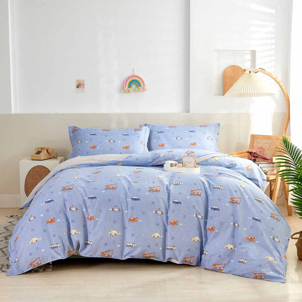 Ryder Cartoon Cotton Fitted Sheet Duvet Cover Set