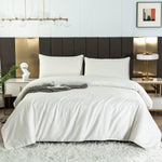 Snow White Solid Color Premium Cotton Fitted Sheet Set