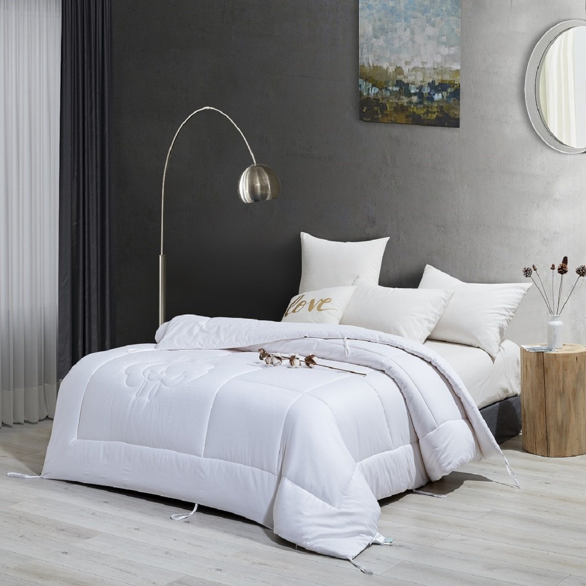Solid White Cotton Filled Winter Duvet Insert