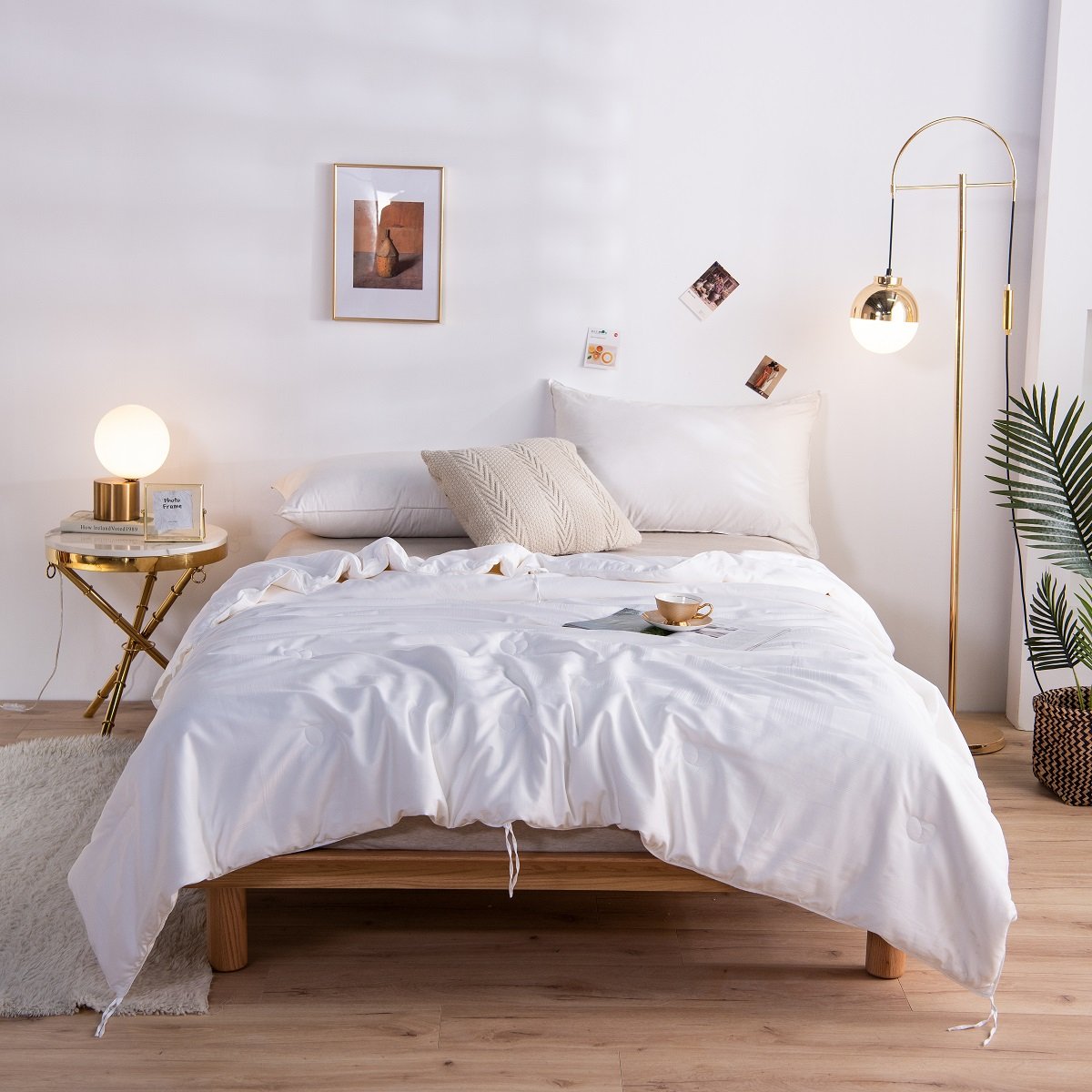 Solid White Combination All Season Silk Duvet Insert
