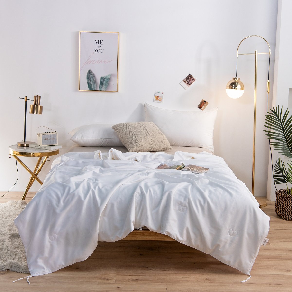 Solid White Combination Light Silk Duvet Insert