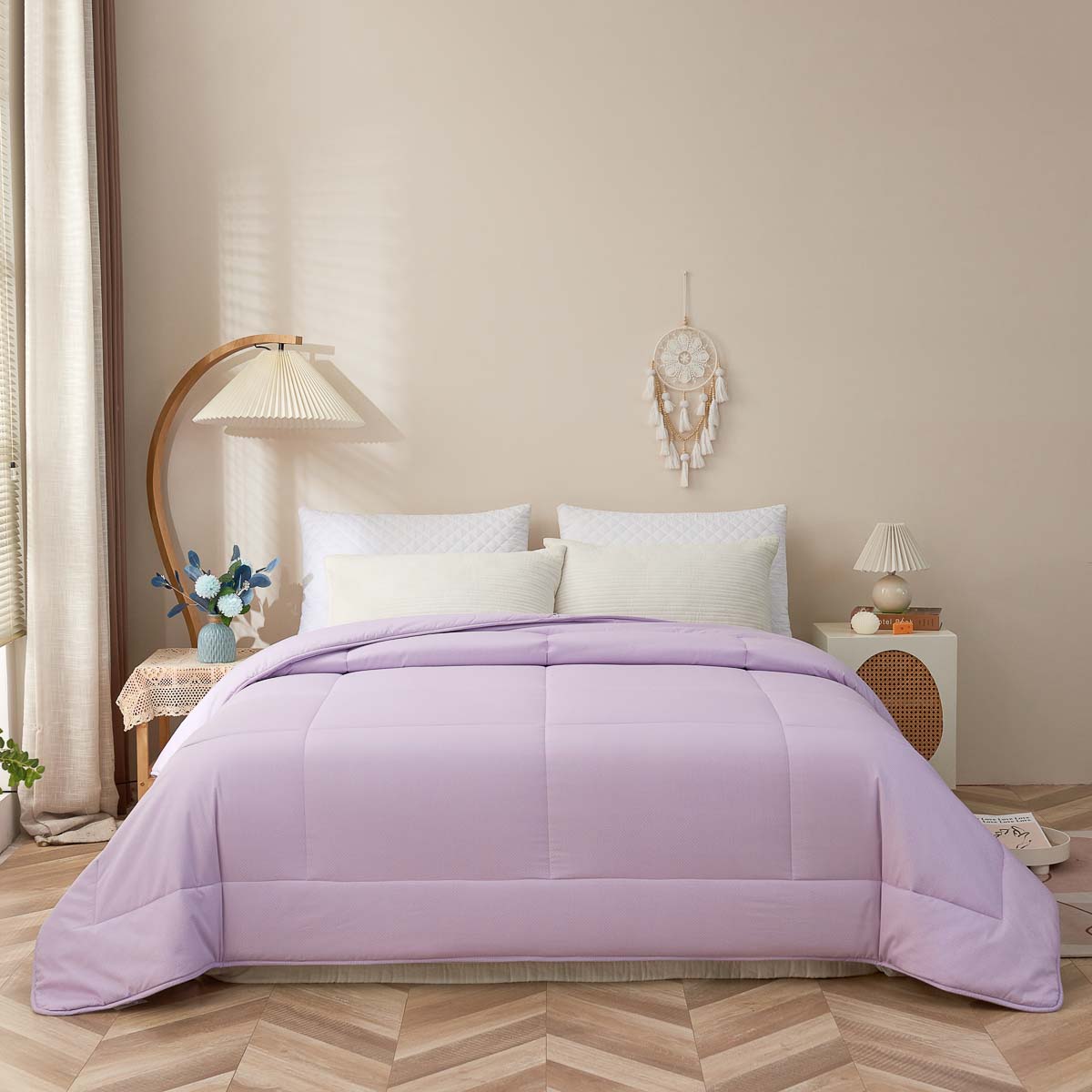 Theta Lilac Purple Pattern Cotton All Season Comforter