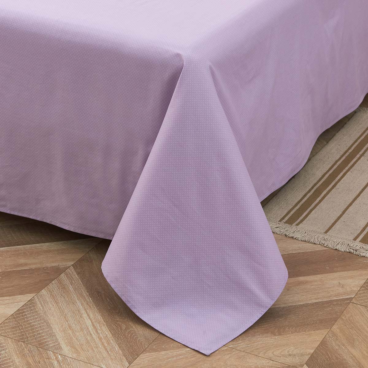 Theta Lilac Purple Pattern Cotton Flat Sheet