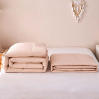 Zeta-Cream Pink Pattern Cotton All Season Comforter