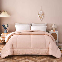 Zeta-Cream Pink Pattern Cotton All Season Comforter