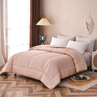 Zeta-Cream Pink Pattern Cotton All Season Comforter