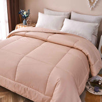 Zeta-Cream Pink Pattern Cotton All Season Comforter