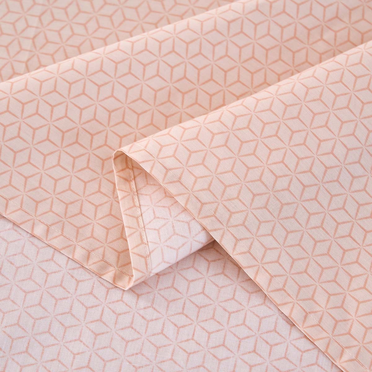 Zeta Cream Pink Pattern Cotton Flat Sheet