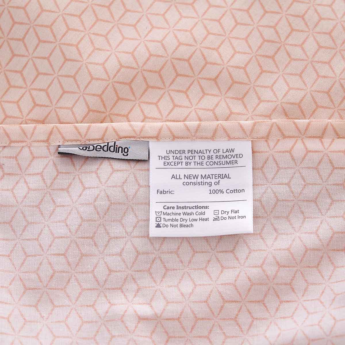 Zeta Cream Pink Pattern Cotton Flat Sheet